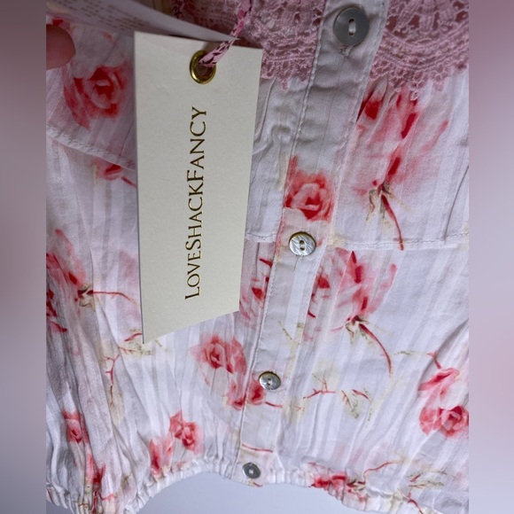 LoveShackFancy Elaina Cherry Soda Ruffled Crop Top - Picture 5 of 7